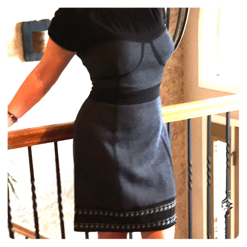 Beautiful charcoal and black wool dress